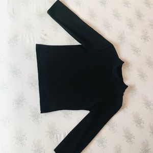 Mock neck black top